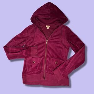 Y2k fuchsia burgundy mossimo velour hoodie